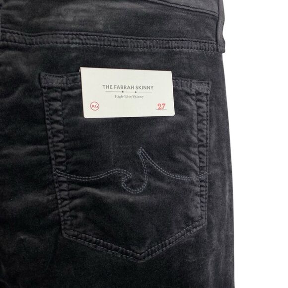AG Adriano Goldschmied Velvet Pants Womens 27 Gray Farrah Skinny High Rise NWT - Picture 7 of 13
